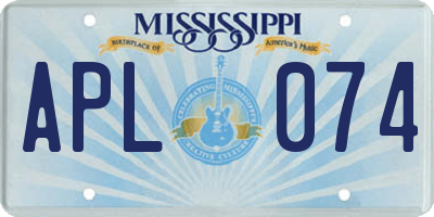 MS license plate APL074