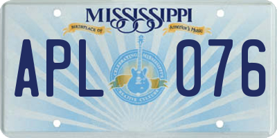 MS license plate APL076
