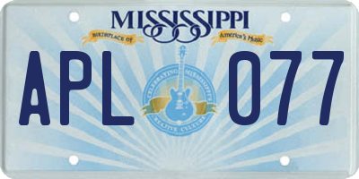 MS license plate APL077