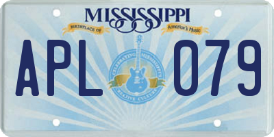 MS license plate APL079