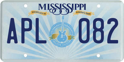MS license plate APL082