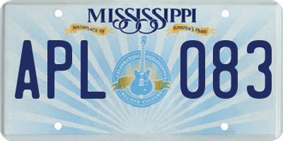 MS license plate APL083