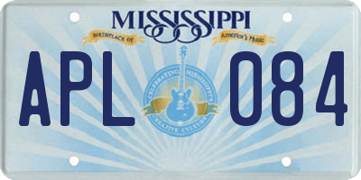 MS license plate APL084