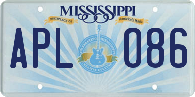 MS license plate APL086