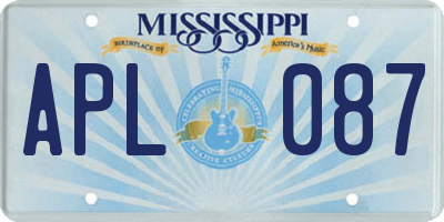 MS license plate APL087