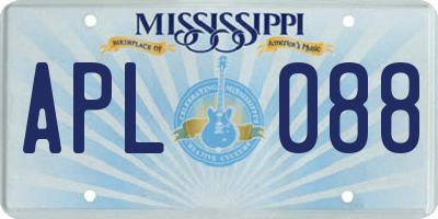 MS license plate APL088