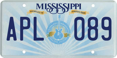 MS license plate APL089