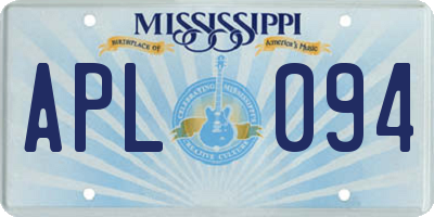 MS license plate APL094