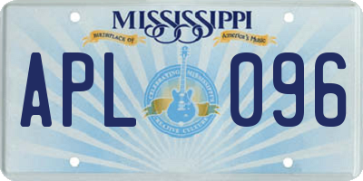 MS license plate APL096
