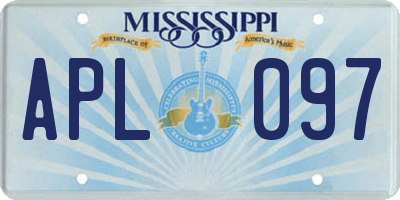 MS license plate APL097