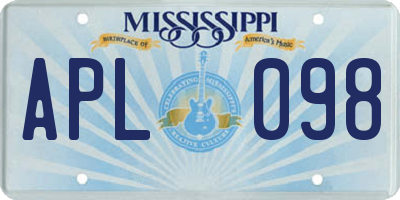 MS license plate APL098