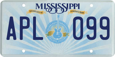MS license plate APL099