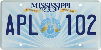 MS license plate APL102