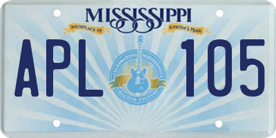 MS license plate APL105