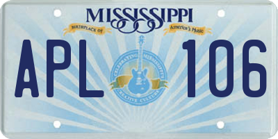 MS license plate APL106