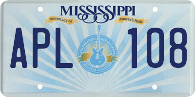 MS license plate APL108