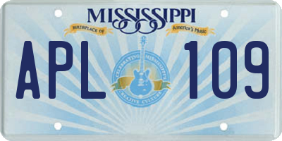 MS license plate APL109