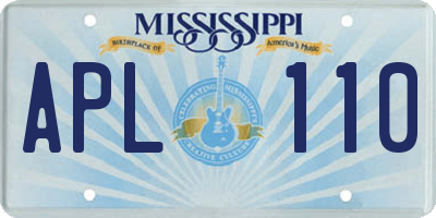 MS license plate APL110