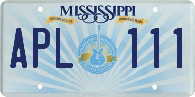 MS license plate APL111