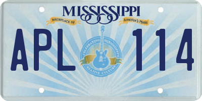 MS license plate APL114