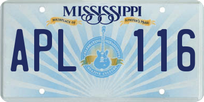 MS license plate APL116