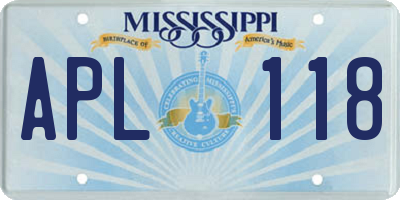 MS license plate APL118