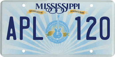 MS license plate APL120