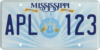 MS license plate APL123
