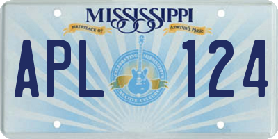 MS license plate APL124