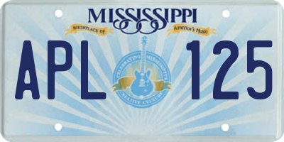 MS license plate APL125