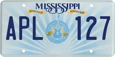MS license plate APL127