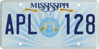 MS license plate APL128