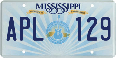 MS license plate APL129