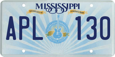 MS license plate APL130