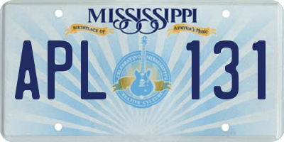 MS license plate APL131