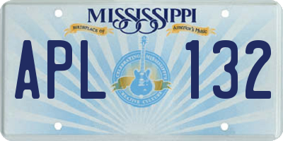 MS license plate APL132