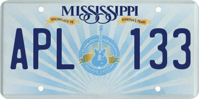 MS license plate APL133