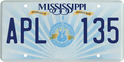 MS license plate APL135