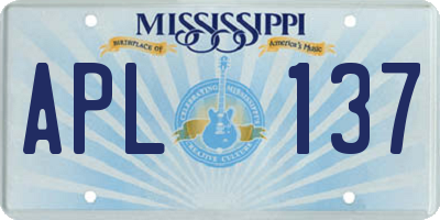 MS license plate APL137