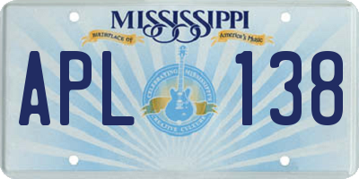 MS license plate APL138
