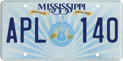 MS license plate APL140