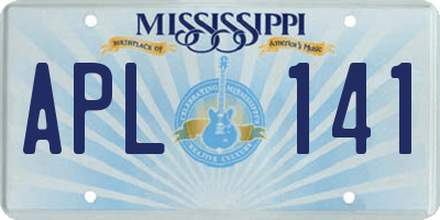 MS license plate APL141
