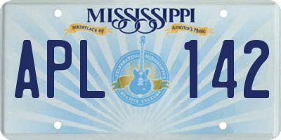 MS license plate APL142