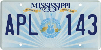 MS license plate APL143
