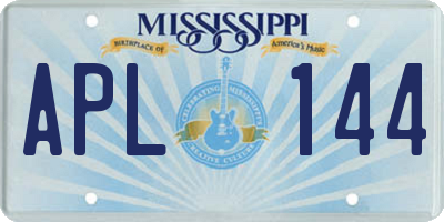 MS license plate APL144