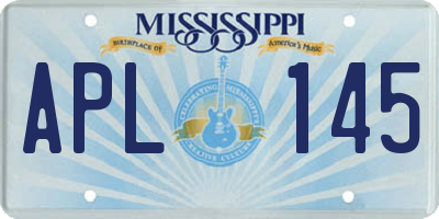 MS license plate APL145