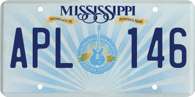 MS license plate APL146