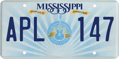 MS license plate APL147