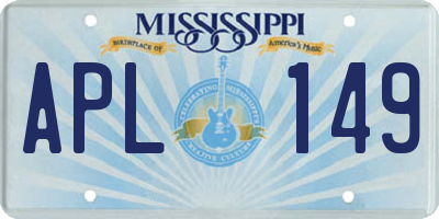 MS license plate APL149