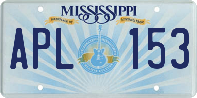 MS license plate APL153